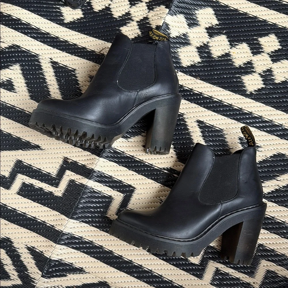 Dr. Martens Black Heeled Chelsea Boots - Picture 5 of 9